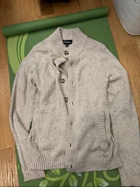 Threadbare Cream Speckled Button-Up Sweater